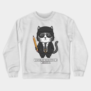 Cat In A Suit Holding a pencil Funny Gifts Crewneck Sweatshirt